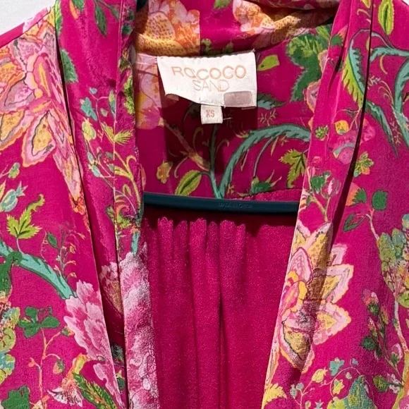 ROCOCO SAND Chloe Wrap Maxi Dress in Pink Size XS Long Gown - Picture 8 of 9